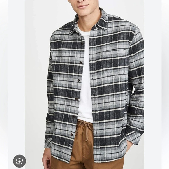Rails Forrest Plaid Flannel in Heather Gray/Ecru size Large - Picture 1 of 13